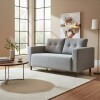 Sofa 2 cuerpos tela Gris Brillo con respaldo semi capitoneado Sofa 2 cuerpos tela Gris Brillo con respaldo semi capitoneado