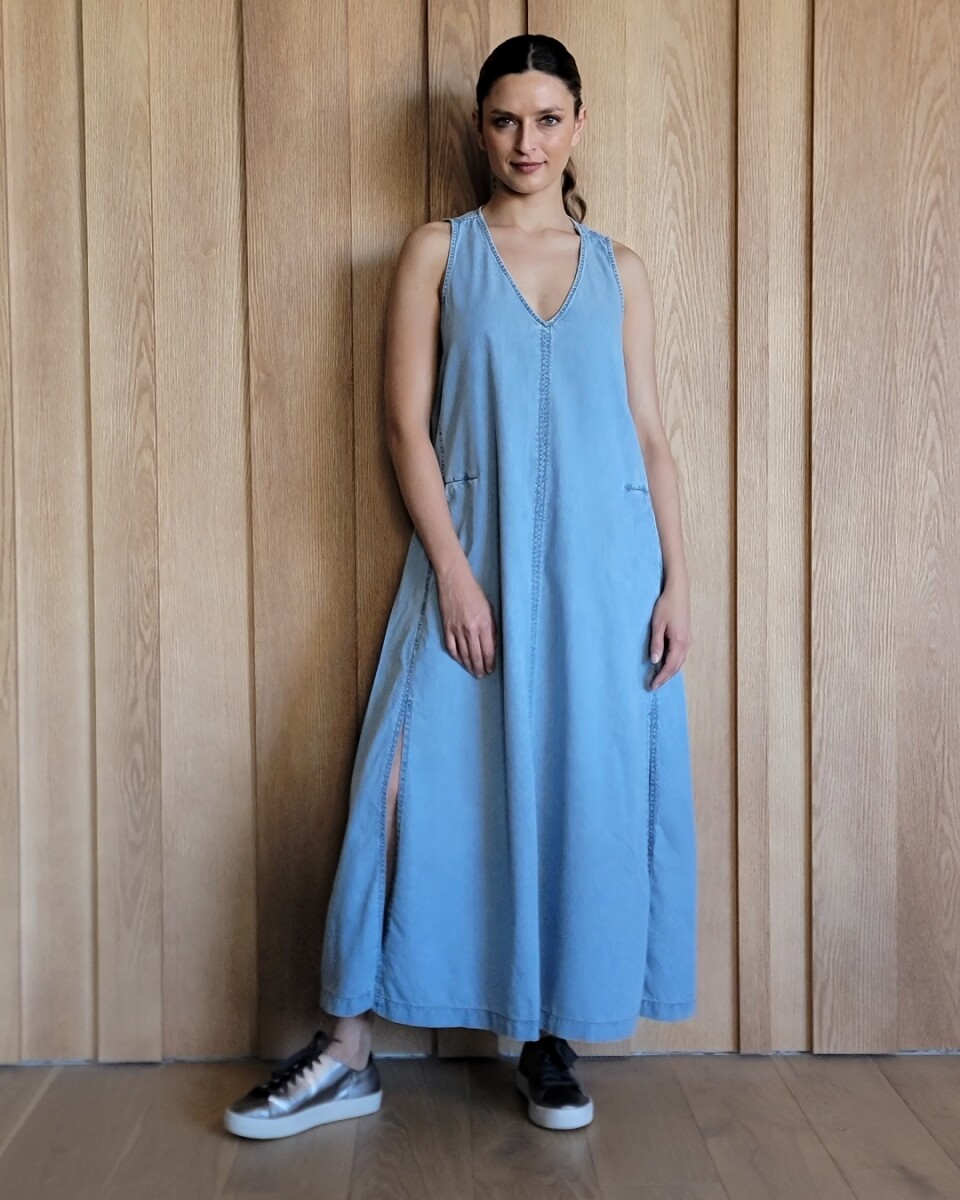 Vestido Formentera - Denim celeste 