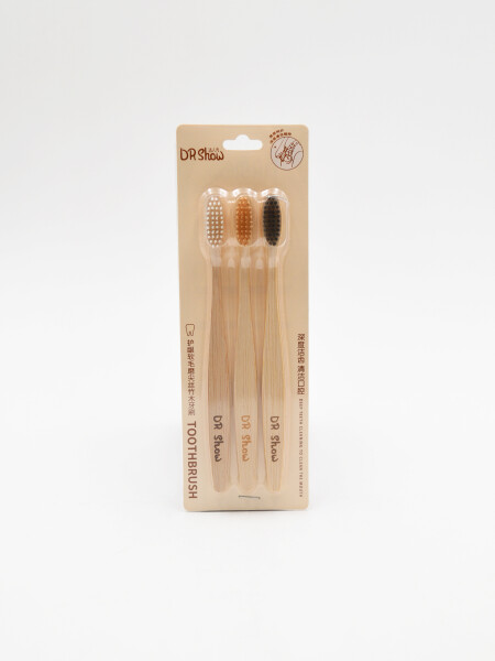 CEPILLO DIENTES BAMBOO PACK X3 MADERA