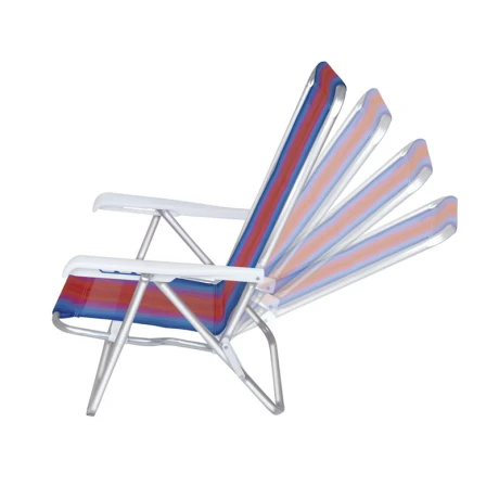 Reposera Silla MOR Aluminio Polietileno Rayada 4 Posiciones Reposera Silla MOR Aluminio Polietileno Rayada 4 Posiciones