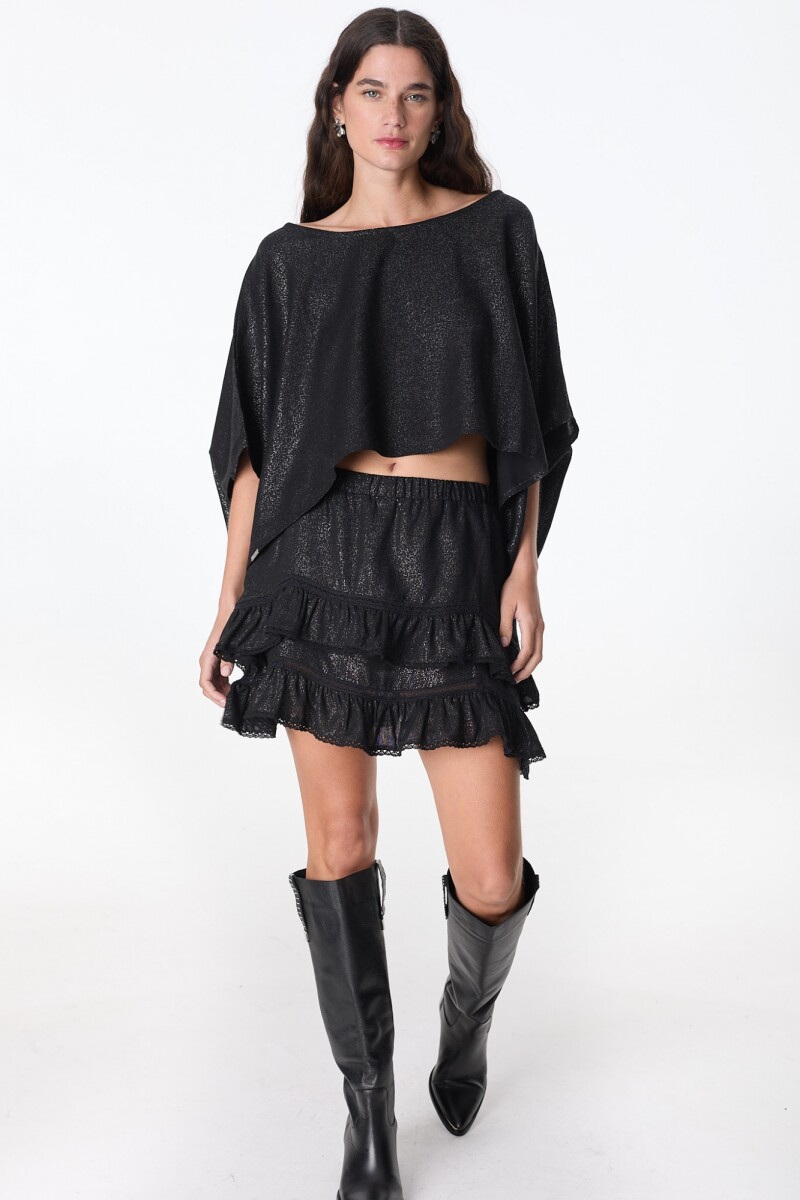 Falda Azalea Negro/Plateado