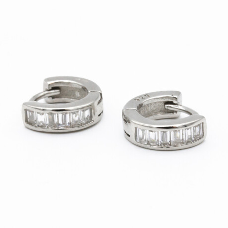 Aros de Plata 925 Rodinado con circonias Diámetro 12 mm