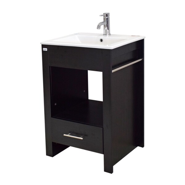 MUEBLE DE BAÑO EMV172N NEGRO CON BACHA DE LOZA Mueble De Baño Emv172n Negro Con Bacha De Loza