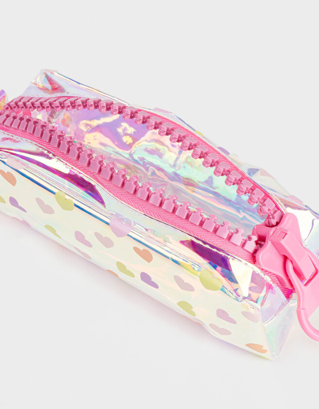Cartucheras Cartuchera Con Corazones "back To School" - Holografico