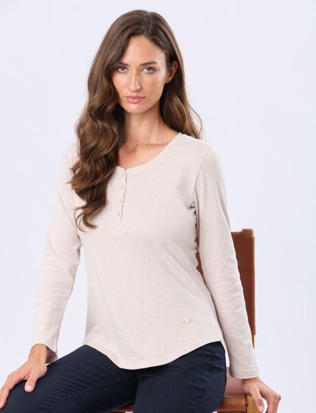 REMERA LISA DE ALGODÓN Beige