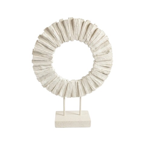 FIGURA CIRCULAR C/BASE MARFIL 31X44CM Unica