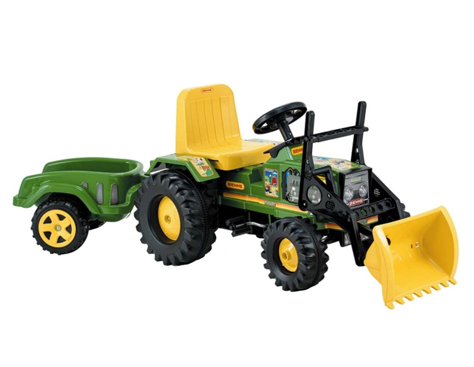TRACTOR A PEDAL FARMER 303 VERDE CON PALA Y ZORRA 