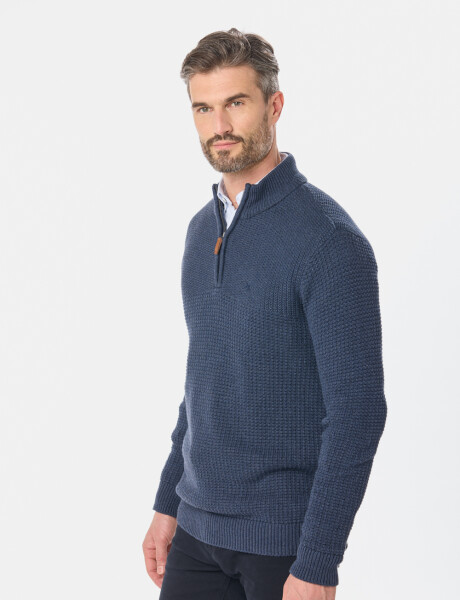 BUZO TEJIDO MEDIO CIERRE CON ESTRUCTURA Piedra