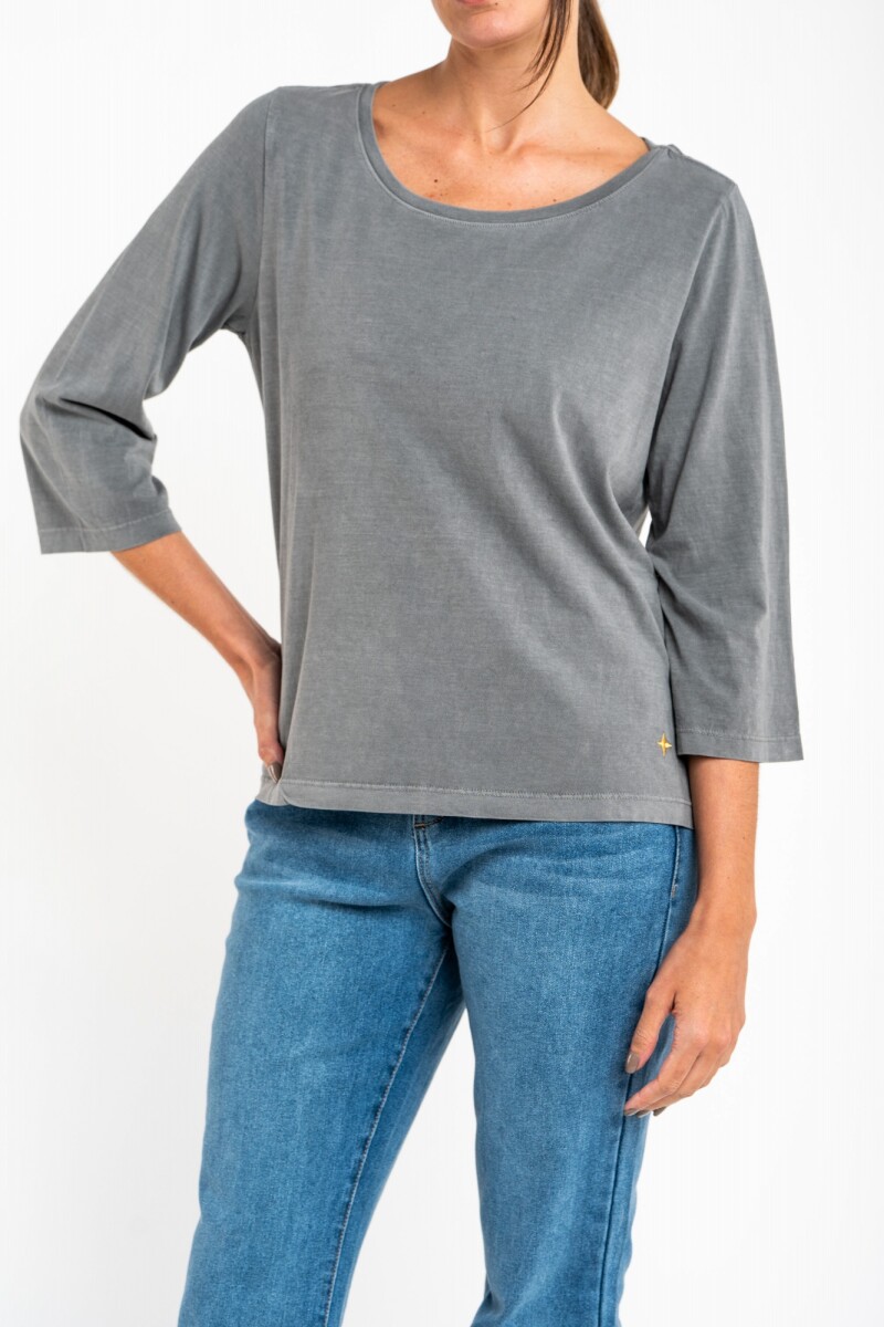 Remera Lavada Grafito