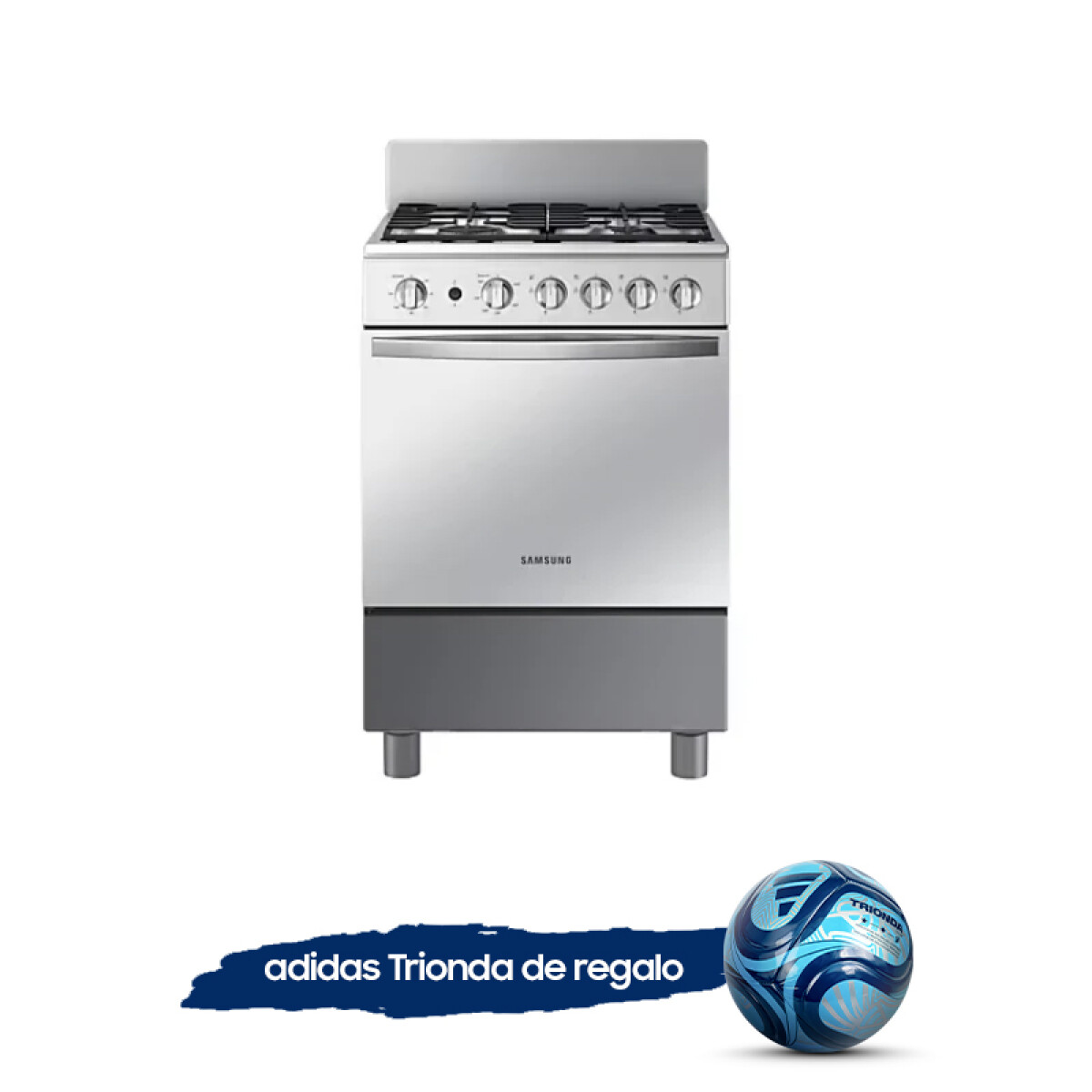 Cocina a Gas con 4 Quemadores con Quemador Rápido - Silver 