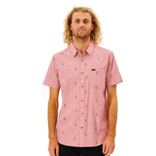 Camisa MC Rip Curl Hula Breach-Rosa Camisa MC Rip Curl Hula Breach-Rosa