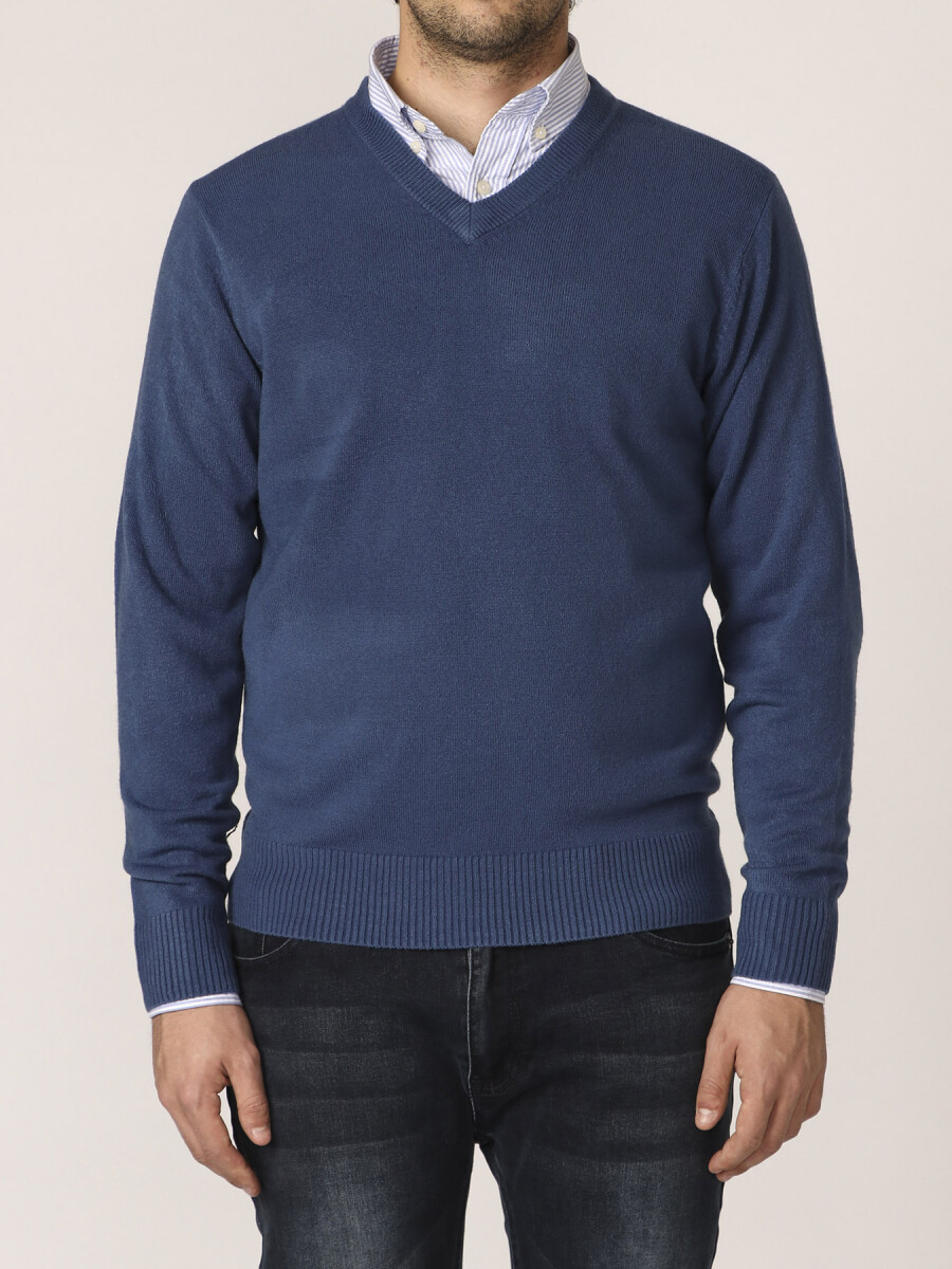 SWEATER V HARRINGTON URBAN - Azul Piedra 