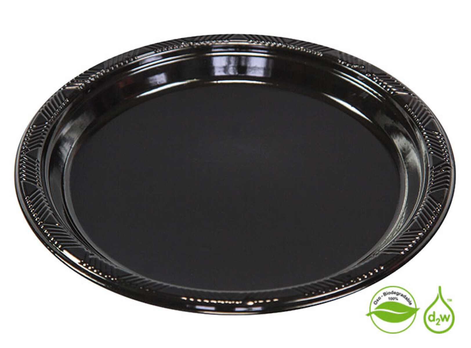 Plato Biodegradable 23cm x10Un - Negro 