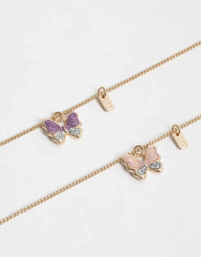 Collares Infantiles Mariposas Collar Con Mariposas - Dorado