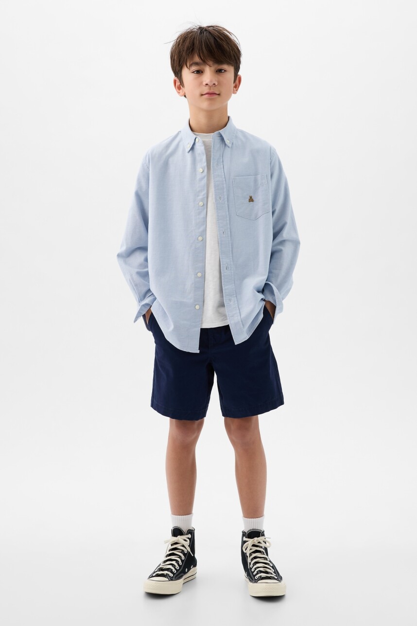 Camisa Con Bolsillo Niño Blue