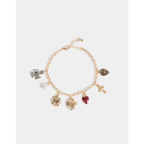 Pulseras Flexibles Con corazón Dorado