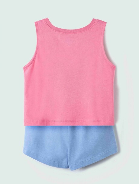 CONJUNTO INFANTIL CON SHORT ROSA
