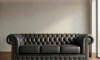 Sillón 100% Cuero - 3 Cuerpos - Chesterfield Negro