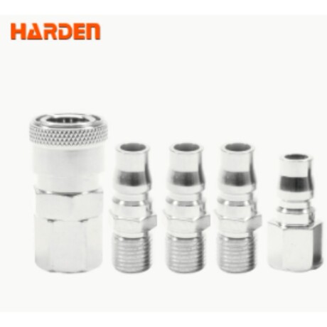 JUEGODE5CONECTORESDEACEROROSCAG1/4(TIPOJAPONÉS)HARDEN++ N/a