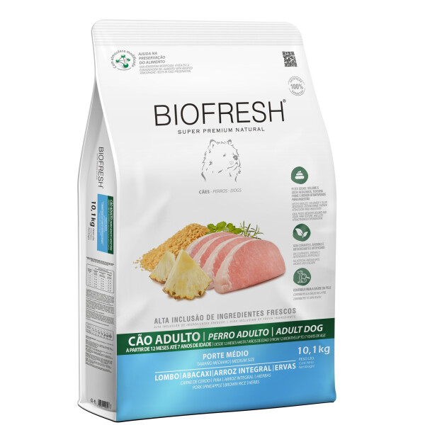 ALIMENTO PERROS BIOFRESH RAZAS MEDIAS CERDO Y ANANÁ 10,1KG ALIMENTO PERROS BIOFRESH RAZAS MEDIAS CERDO Y ANANÁ 10,1KG