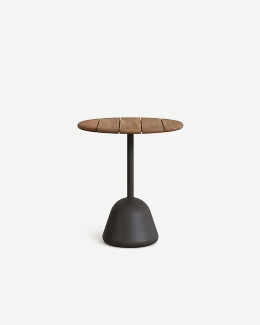 Mesa Saura de madera de acacia acabado nogal Ø70 cm