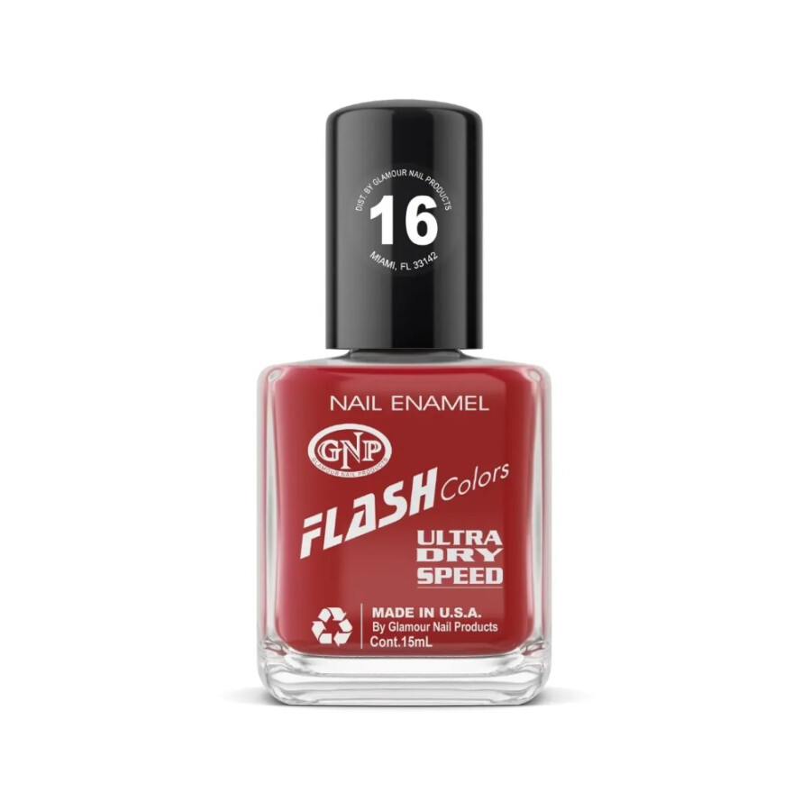 Esmalte de Uñas Flash Colors Tono 16 Rojo Intenso - GNP Esmalte de Uñas Flash Colors Tono 16 Rojo Intenso - GNP
