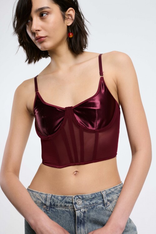 Bustier Mesh Burdeos