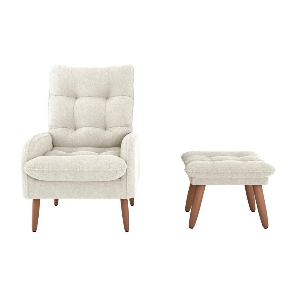 Butaca 1 Cuerpo Living + Puf - Nantes Beige