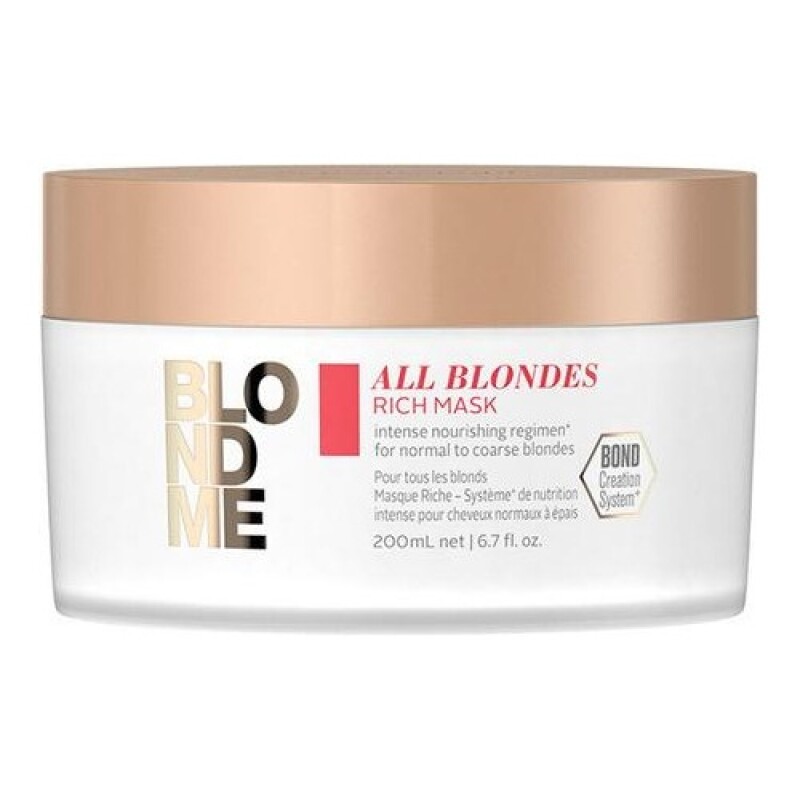 Mascarilla enriquecida para cabellos rubios Blondme All Blondes Schwarzkopf 250ml Mascarilla enriquecida para cabellos rubios Blondme All Blondes Schwarzkopf 250ml
