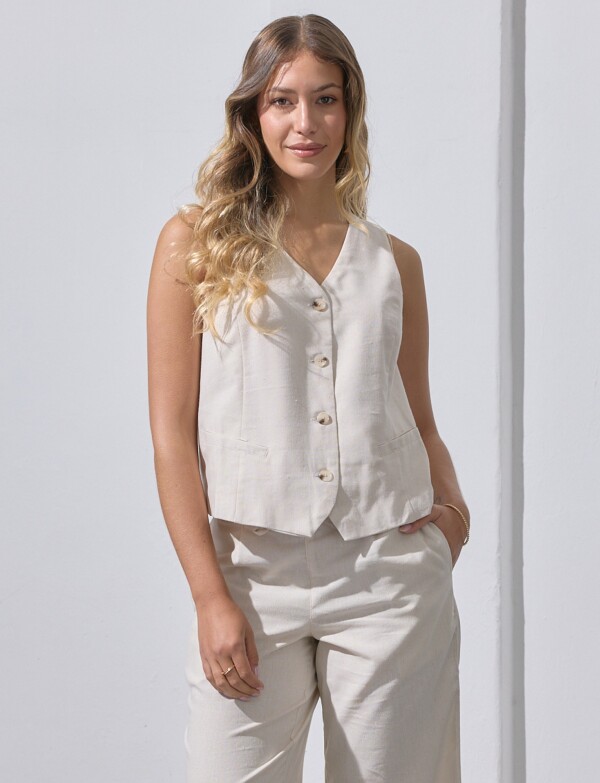 Chaleco Lino BEIGE