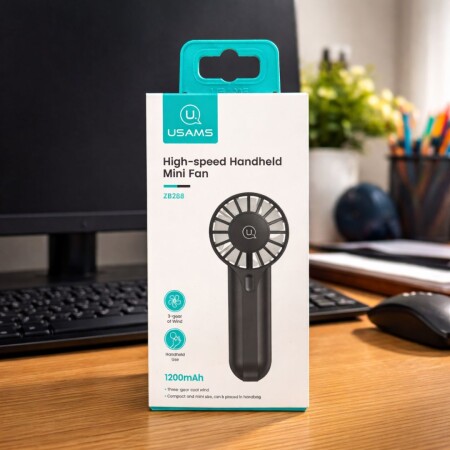 Mini Ventilador Portátil 1200 Negro Usams (Producto s/Caja) Mini Ventilador Portátil 1200 Negro Usams (Producto s/Caja)