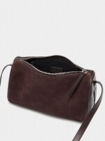 Bolso Bandolera Con Detalles De Piel marron