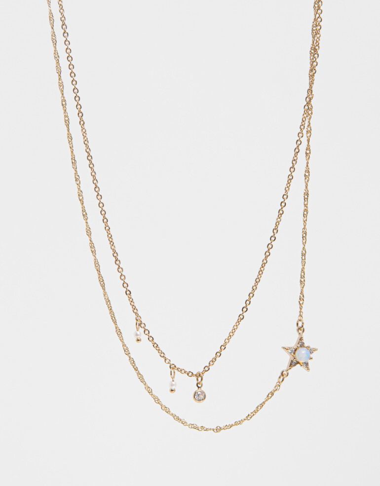 Collares Cortos Strass Collar Corto Con Cubic Zirconia - Dorado