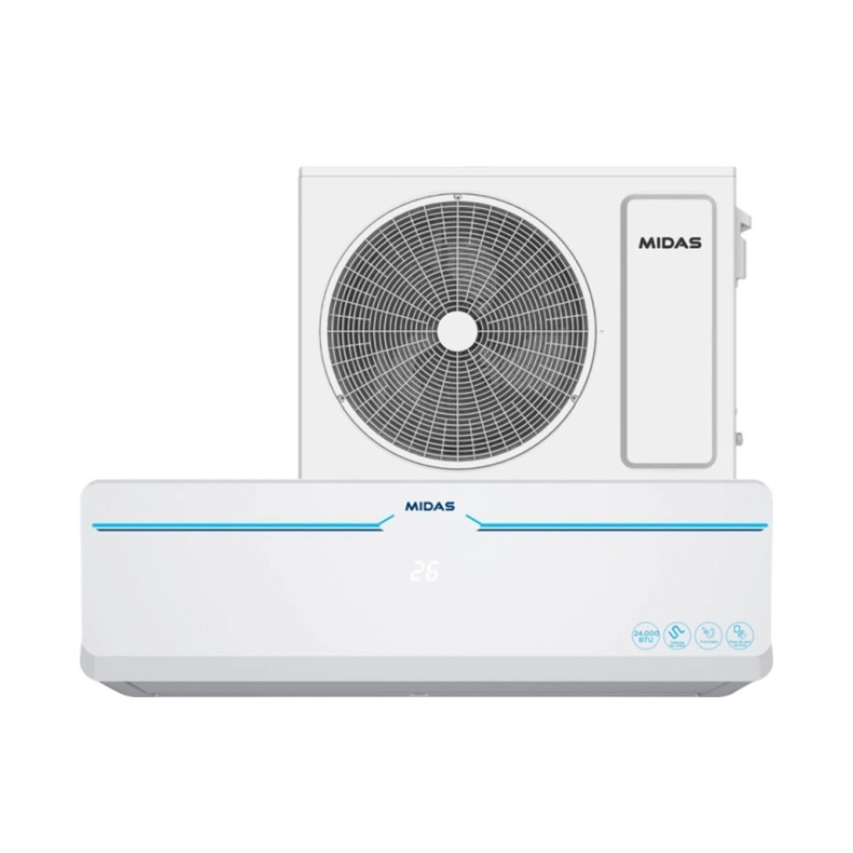 SPLIT MIDAS 24.000 BTU MD-AIR24 AA R410 - Unica 