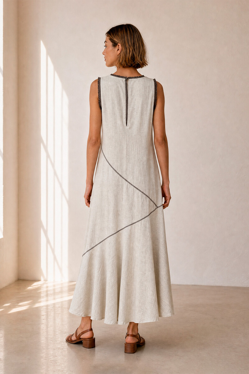 VESTIDO DIAGONAL NATURAL