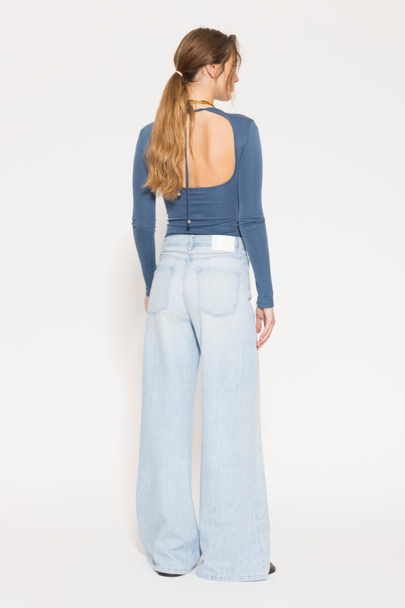 JEANS ROSES SKY Celeste
