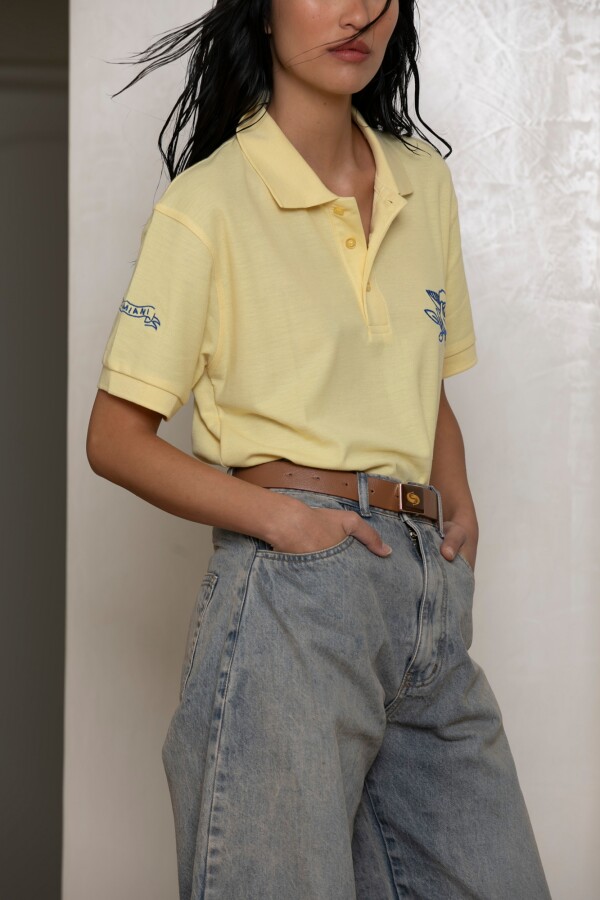 Remera Polo Rosa Amarillo