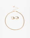 Bijouterie Set Metal Bijou Set Collar Metal Y Aros Argolla Bold - Dorado