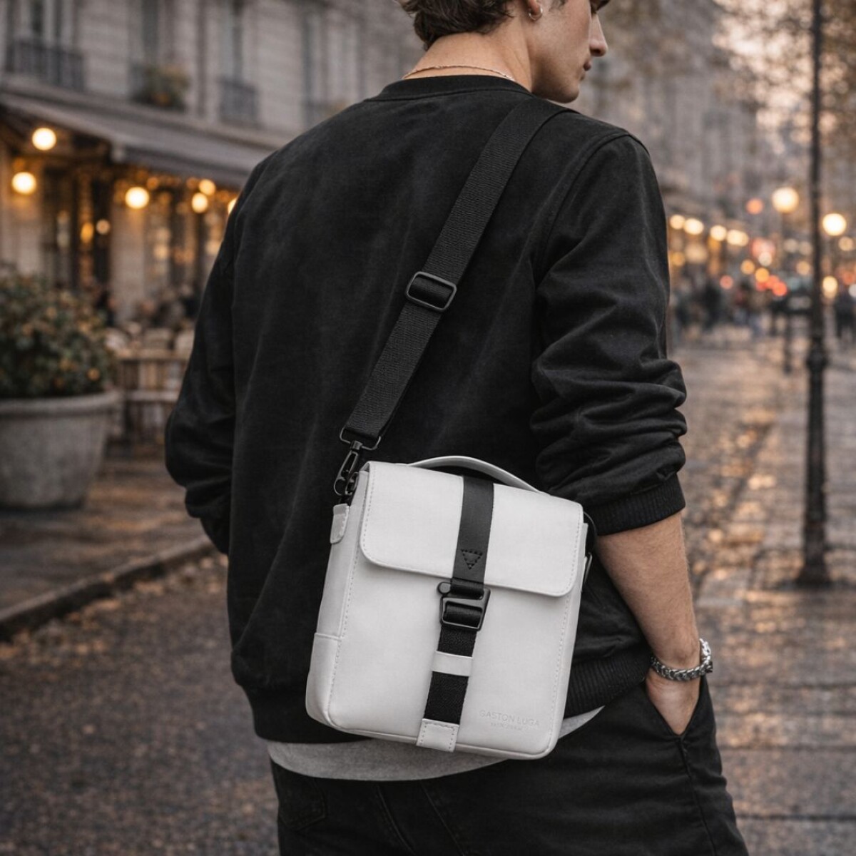 MINI BANDOLERA SPLASH BLANCA GASTON LUGA 