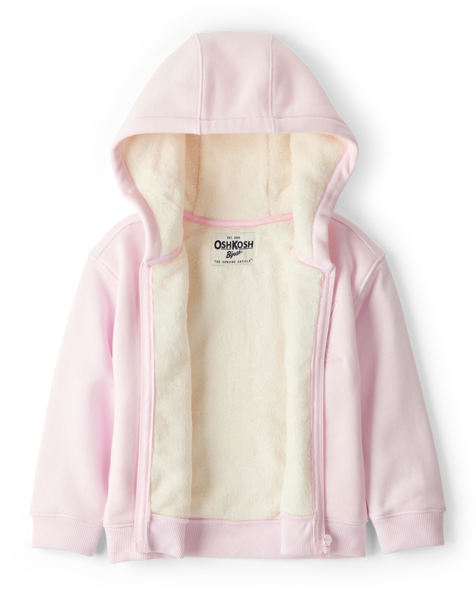 Campera de algodón, con forro polar y logo Sin color