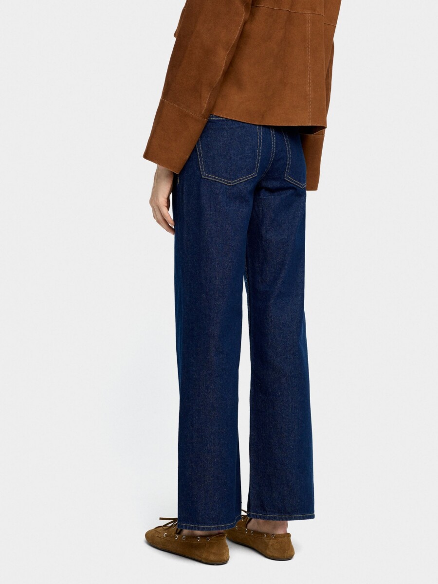 Pantalón Vaquero Recto De 100% Algodón azul