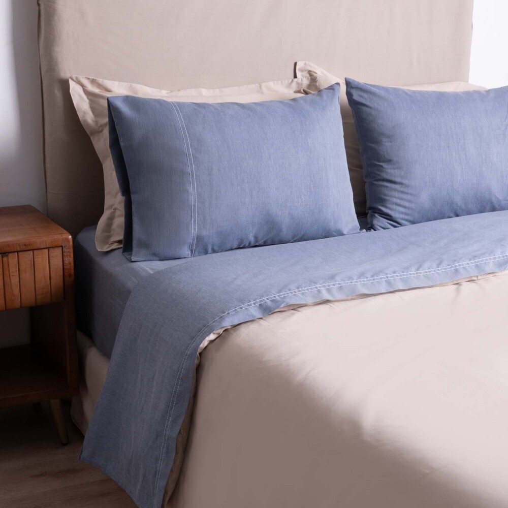 JGO. SÁBANAS 1 PLAZA ALGODON-Y-POLIESTER AZUL CHAMBRAY