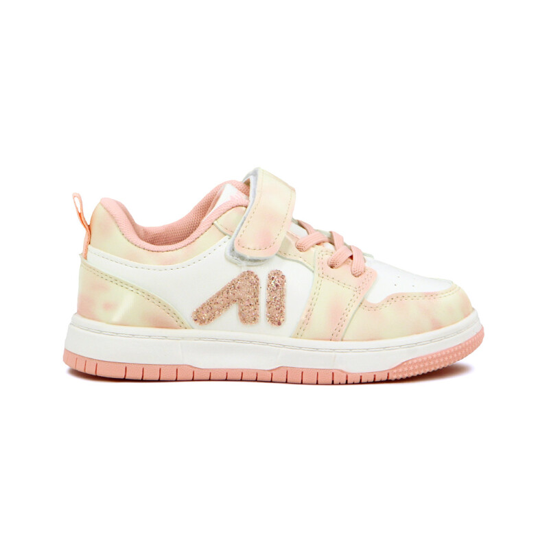 Austral Calzado Deportivo Sonic C Niño/a Acordonado Con Velcro Blanco-rosa Claro