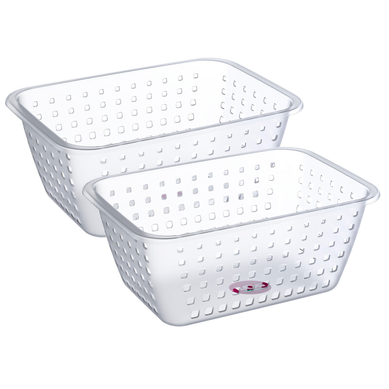 Set x2 Cestos extra grande 14 lts TRANSPARENTE