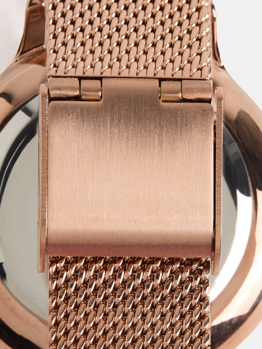 Reloj Pulsera De Acero Inoxidable Con Charm oro-rosa
