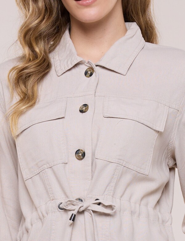 Sobrecamisa Utilitaria Con Cordón Ajustable BEIGE