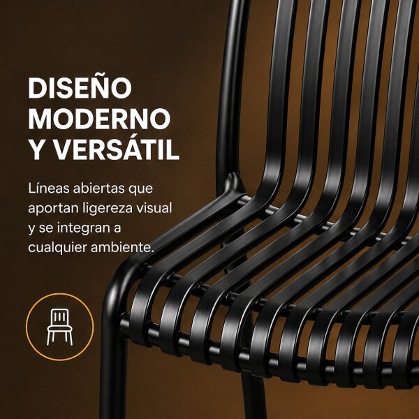 Silla Comedor ComboHome Vetro Isabelini X2 Negro 1