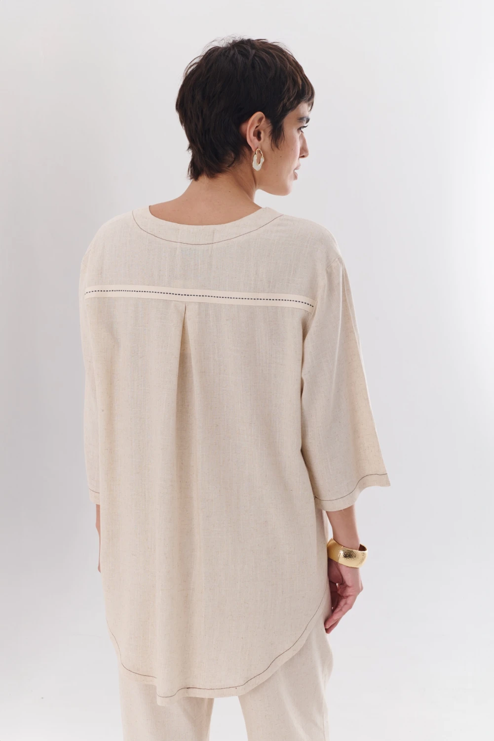 BLUSA LINO ANTONIA beige 4