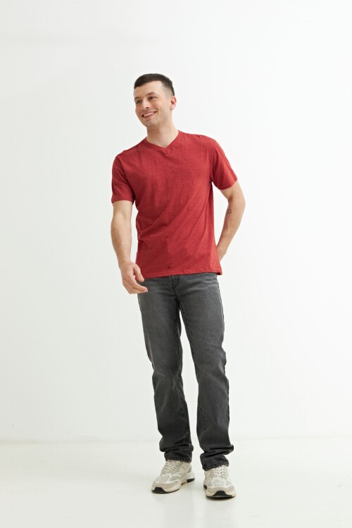 Remera escote V CORAL