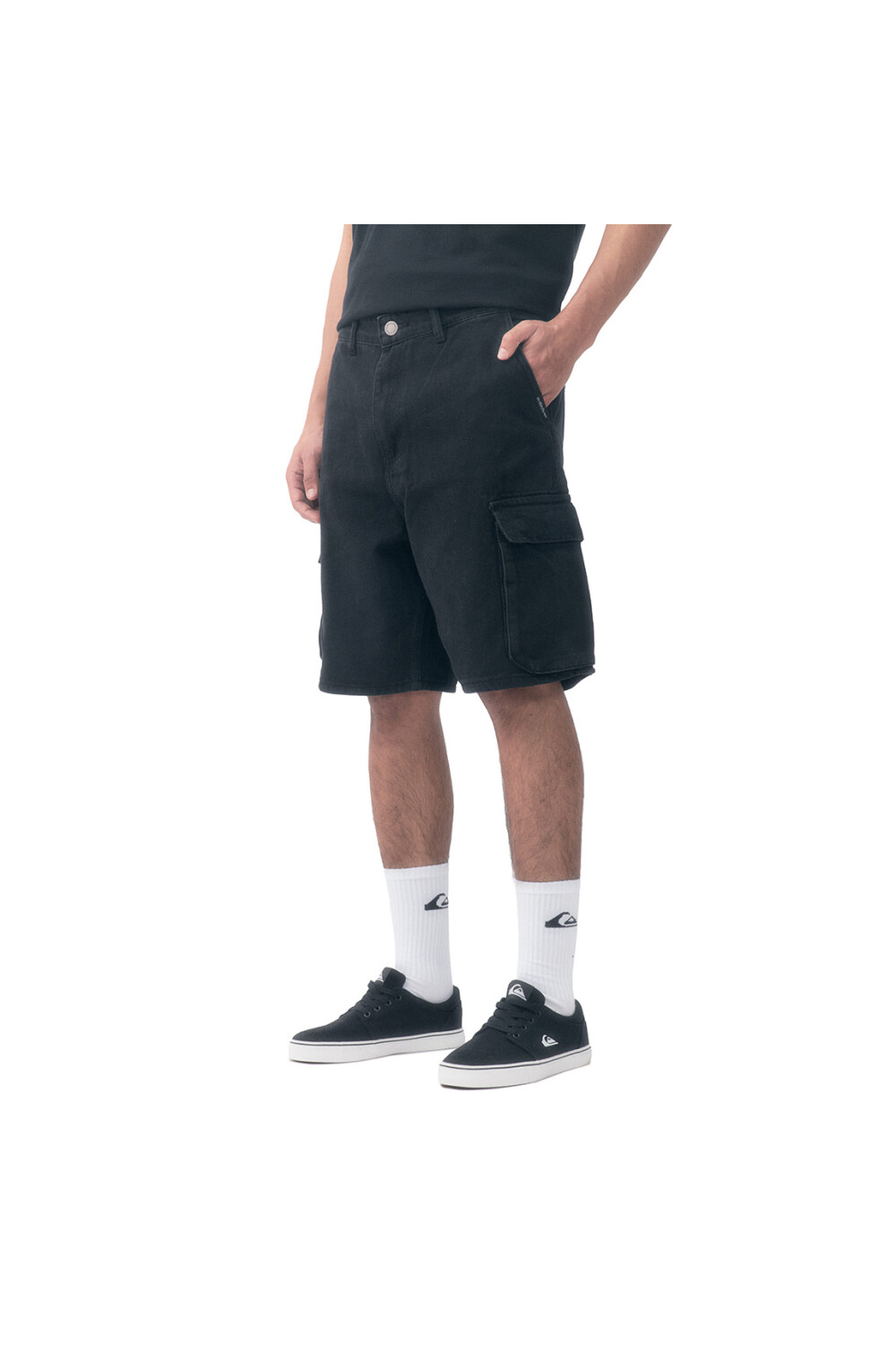 Quiksilver Shorts Cargo Denim Hombre - Negro Negro